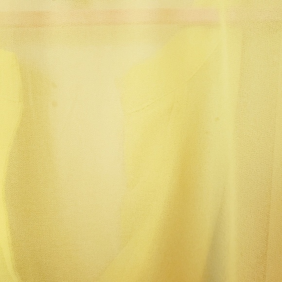 Lane Bryant chartreuse lemon sheer blouse - Picture 4 of 6